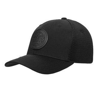 Signature Black Leather Stamp Hat