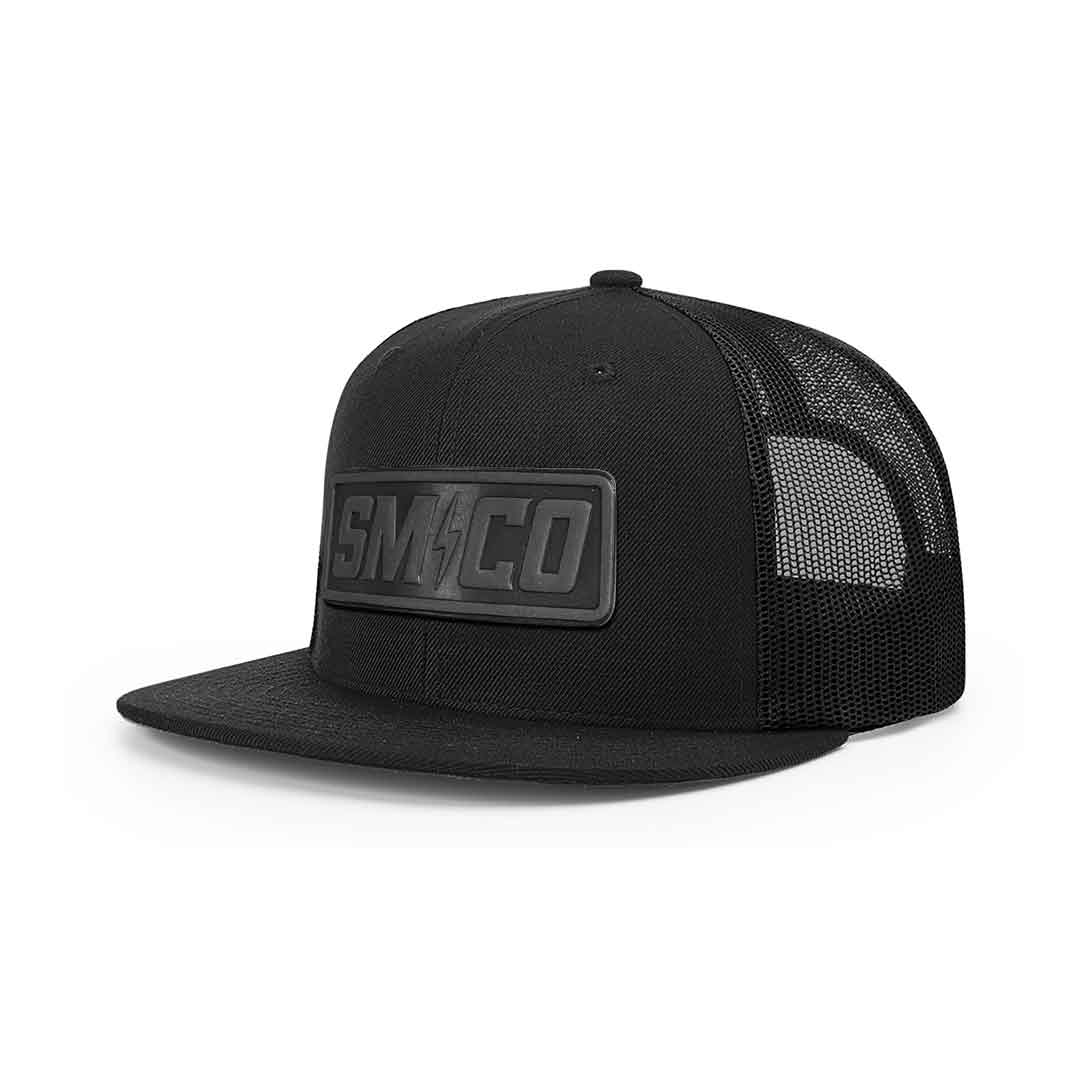 SMCO Black Leather Patch Meshback Cap – SparksMotors